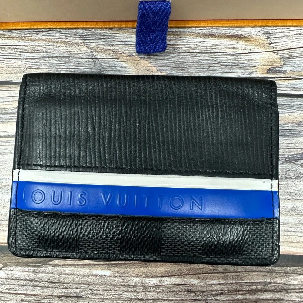 LOUIS VUITTON Pocket Organizer leather with box GUC​